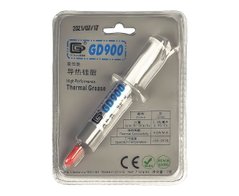 Термопаста GD900, 7г, теплопровідність 4.8 W/mK, щільність 2.3 г/см3, лопатка пластикова, 2 напальчники 28939 фото