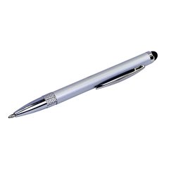 Стилус емкостный, с выдвижной шариковой ручкой, металлический, серебристый 21738 фото
