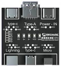 Тестер для перевірки кабелів синхронізації та заряджання Mechanic DT3 (MicroUSB/Type-C/Lighting) 28404 фото