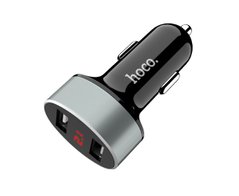 Автомобільний зарядний пристрій Hoco Z26 2 USB з дисплеєм чорний 27011 фото