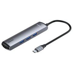 USB Hub Baseus Mechanical Eye Six-in-one Type-C (PD 87W) CAHUB-J0G to USB 3.0 x 3 + HDMI + RJ45 Ethernet + Type-C PD 26727 фото
