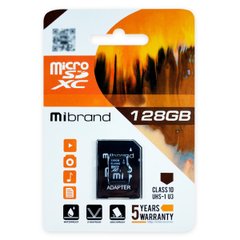 Карта пам'яті Mibrand MicroSDXC 128GB UHS-1 U-3 (Class 10) 26947 фото
