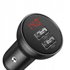 Автомобільний зарядний пристрій Baseus Digital Display Dual USB 4.8A Car Charger 24W (CCBX-0G) сірий 17785 фото