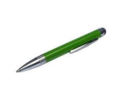Стілус ємнісний, з висувною кульковою ручкою, металевий, зелений 21734 фото