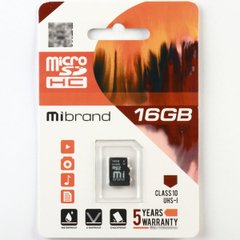 Карта памяти Mibrand MicroSDHX 16GB Class 10 (UHS-1) (card only) 20006 фото