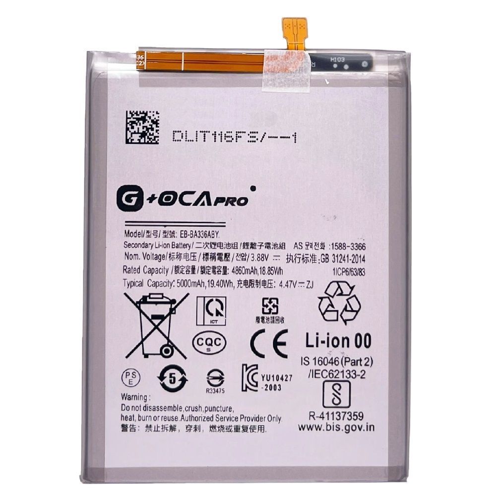 Аккумулятор G+OCA PRo EB-BA336ABY для Samsung A336 Galaxy A33 5G, A536 Galaxy A53 (5G) 5000мАh Оригинал Китай 31715 фото