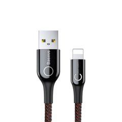 Кабель Baseus C-shaped Light Intelligent Type-A - Lightning 1м 2.4 A чорний (CALCD-01) 26647 фото