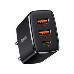 Сетевое зарядное устройство Baseus Compact Charger 30W (2-USB + type-C) (CCXJ-E01) черный 27807 фото