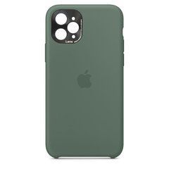 Чехол силиконовый Silicone Case для iPhone 11 Pro Max (с металлической рамкой для защиты камеры) Pine Green 17870 фото