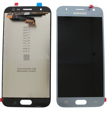 Дисплей для Samsung J330 Galaxy J3 2017 сріблястий (GH96-10992A) Оригінал 07318 фото