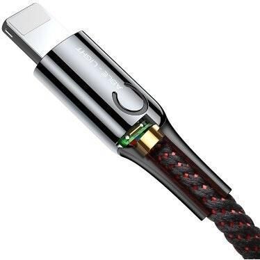 Кабель Baseus C-shaped Light Intelligent Type-A - Lightning 1м 2.4 A чорний (CALCD-01) 26647 фото
