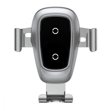 Автотримач з безпровідною зарядкою Baseus Wireless Charger Metal Gravity Car Mount (Air Outlet Version) 1.7A Qc3.0 (WXYL-B0S) сріблястий 20299 фото