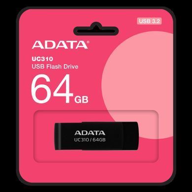 Флеш пам'ять A-DATA USB 3.2 UC310 64GB чорний 19742 фото