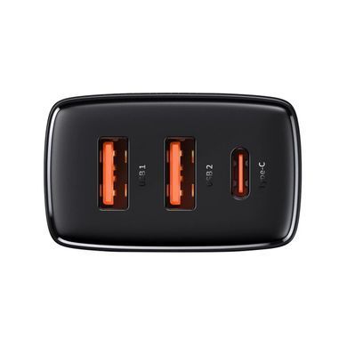 Мережевий зарядний пристрій Baseus Compact Charger 30W (2-USB + type-C) (CCXJ-E01) чорний 27807 фото