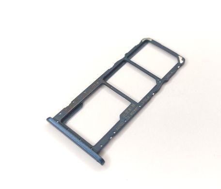Тримач Sim-карти та карти пам'яті Huawei Y6 2019, Y6 Prime 2019, Y6 Pro 2019, синій, Sapphire Blue, на дві Sim-карти 18688 фото