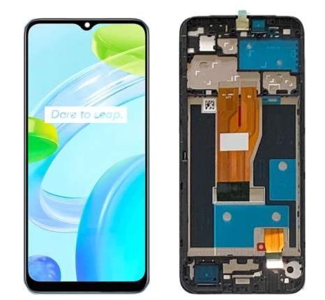 Дисплей для Realme C30 RMX3581, Narzo 50i Prime с рамкой черный 27472 фото