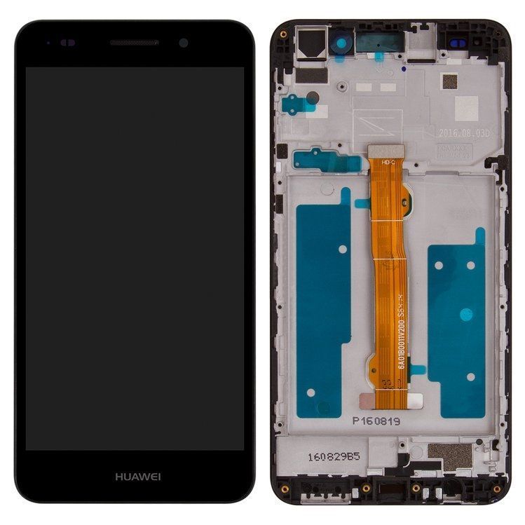 Дисплей для Huawei Y6 II (CAM-L21) с рамкой черный 09851 фото