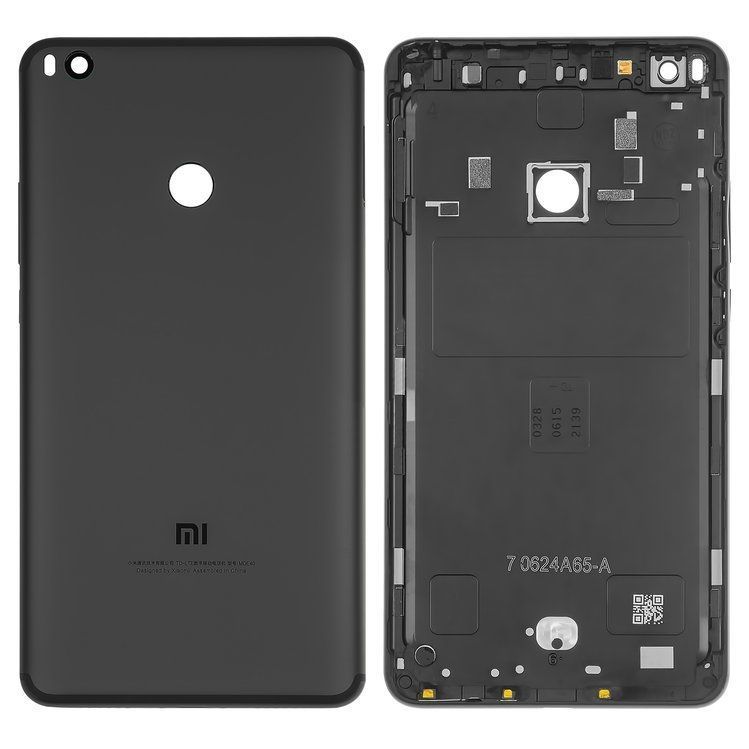Задняя крышка для Xiaomi Mi Max 2 черная, Matte Black, со стеклом камеры 21275 фото