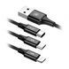 Кабель Baseus Rapid 3в1 Type-A - Type-C-Micro-Lightning 1.2м 3A черный CAMLT-SU01 19698 фото 1