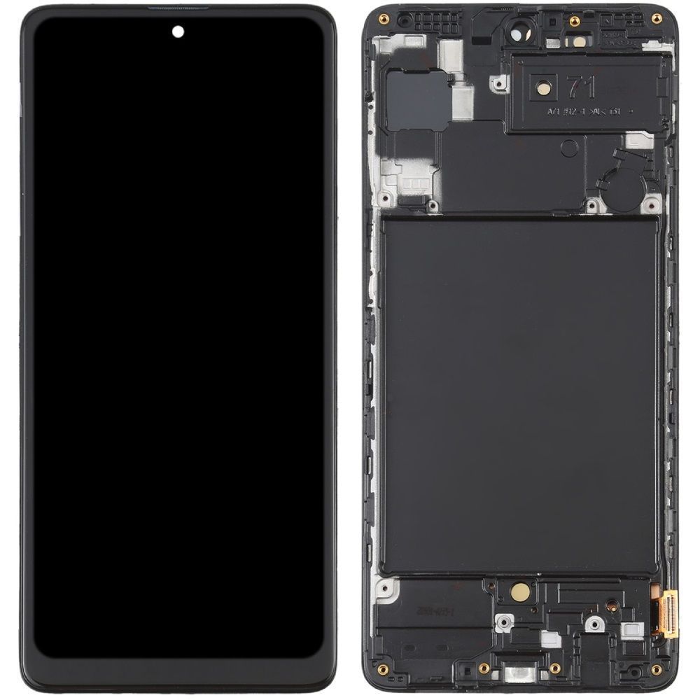 Дисплей для Samsung A715 Galaxy A71 2020 с рамкой черный с узкими рамками сенсора OLED Хайкопия 33381 фото