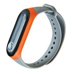 Ремешок Xiaomi для Mi Band 3, Mi Band 4 с широким ободком Серый,Оранжевый 15086 фото