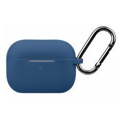 Чохол для навушников Airpods PRO з карабіном синій 16774 фото