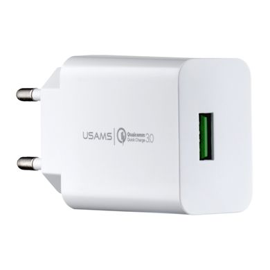 Сетевое зарядное устройство Usams CC083 T22 Single USB QC3.0 Travel Charger (EU) белый 21530 фото