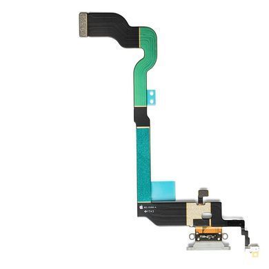 Шлейф для Apple iPhone X з розьємом зарядки, мікрофоном, білий 09680 фото