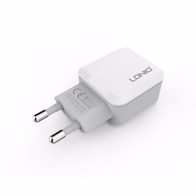 Сетевое зарядное устройство LDNIO A2202 2 USB (2.4A) белое 13155 фото