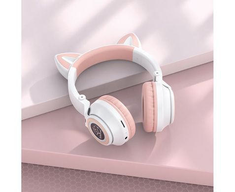 Беспроводные Bluetooth наушники ушки Borofone BO18 Cat ear белые 28268 фото