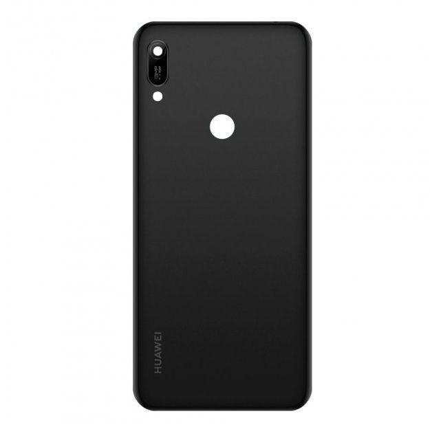 Задняя крышка Huawei Y6 2019 MRD-LX1, Y6 Prime 2019 черная, с вырезом под сканер отпечатка пальца 23356 фото