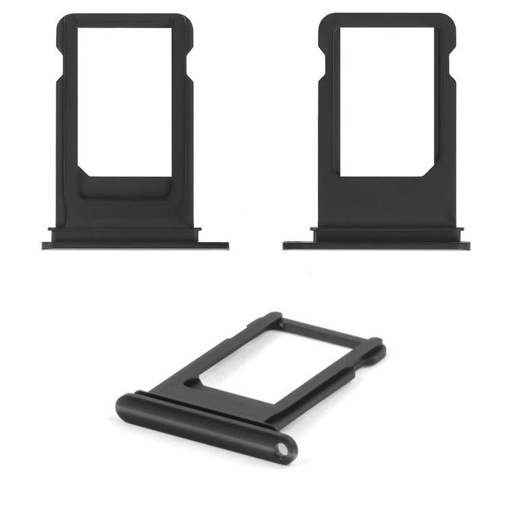 Держатель SIM-карты Apple iPhone 7 черный, глянцевый Jet Black 08707 фото