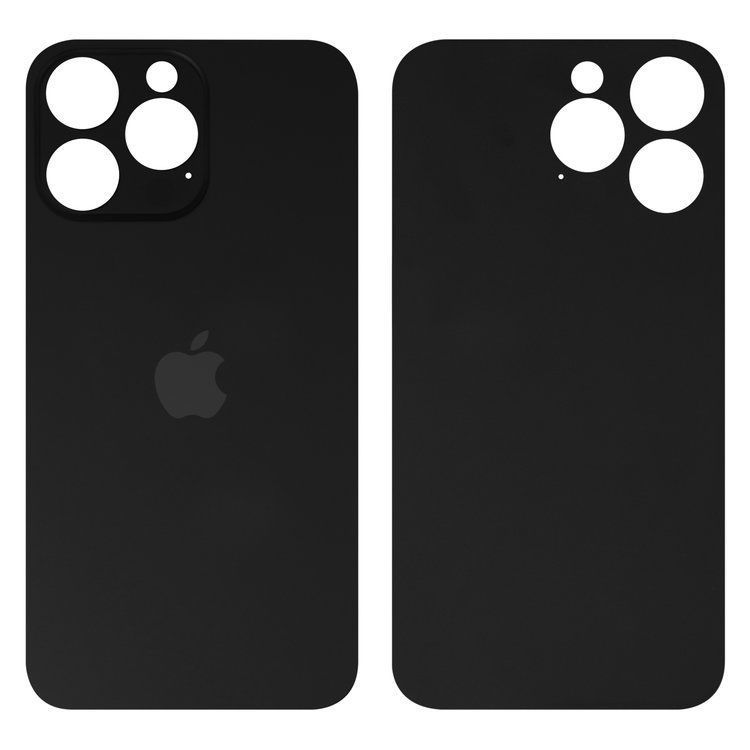 Задняя крышка для Apple iPhone 14 Pro черная, с большим отверстием под камеру 32579 фото