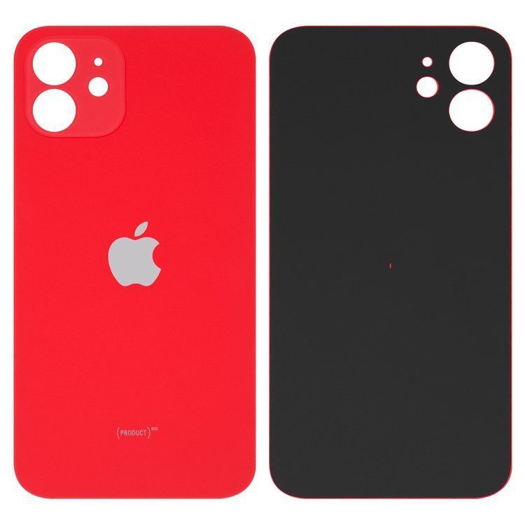 Задняя крышка для Apple iPhone 12 красная, с большим отверстием под камеру 32529 фото