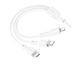 Кабель Borofone BX66 3в1 Type-A - Type-C-Micro-Lightning 1м 2.4A білий 25999 фото 1