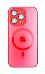 Чохол скло AG Glass Matt Frame Color MagSafe Logo для Apple iPhone 14 Pro червоний 27718 фото