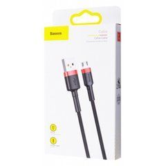 Кабель Baseus Cafule Type-A - MicroUSB 1м 2.4A Чорно-червоний (CAMKLF-B91) 20375 фото