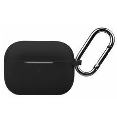 Чехол для наушников Airpods PRO с карабином черный 16775 фото