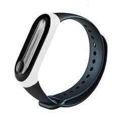 Ремешок Xiaomi для Mi Band 3, Mi Band 4 с широким ободком Черный,Белый 15089 фото