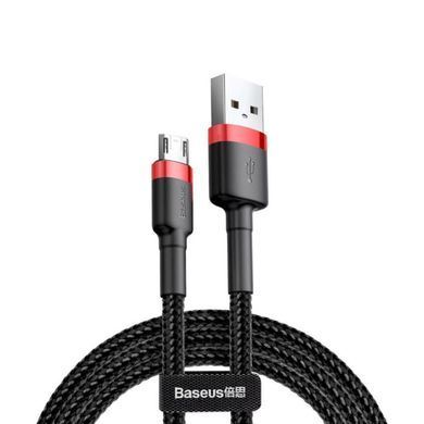 Кабель Baseus Cafule Type-A - MicroUSB 1м 2.4A Чорно-червоний (CAMKLF-B91) 20375 фото