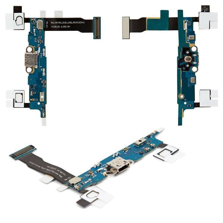 Нижняя плата для Samsung N910V Galaxy Note 4 с разьемом зарядки, микрофоном 09381 фото