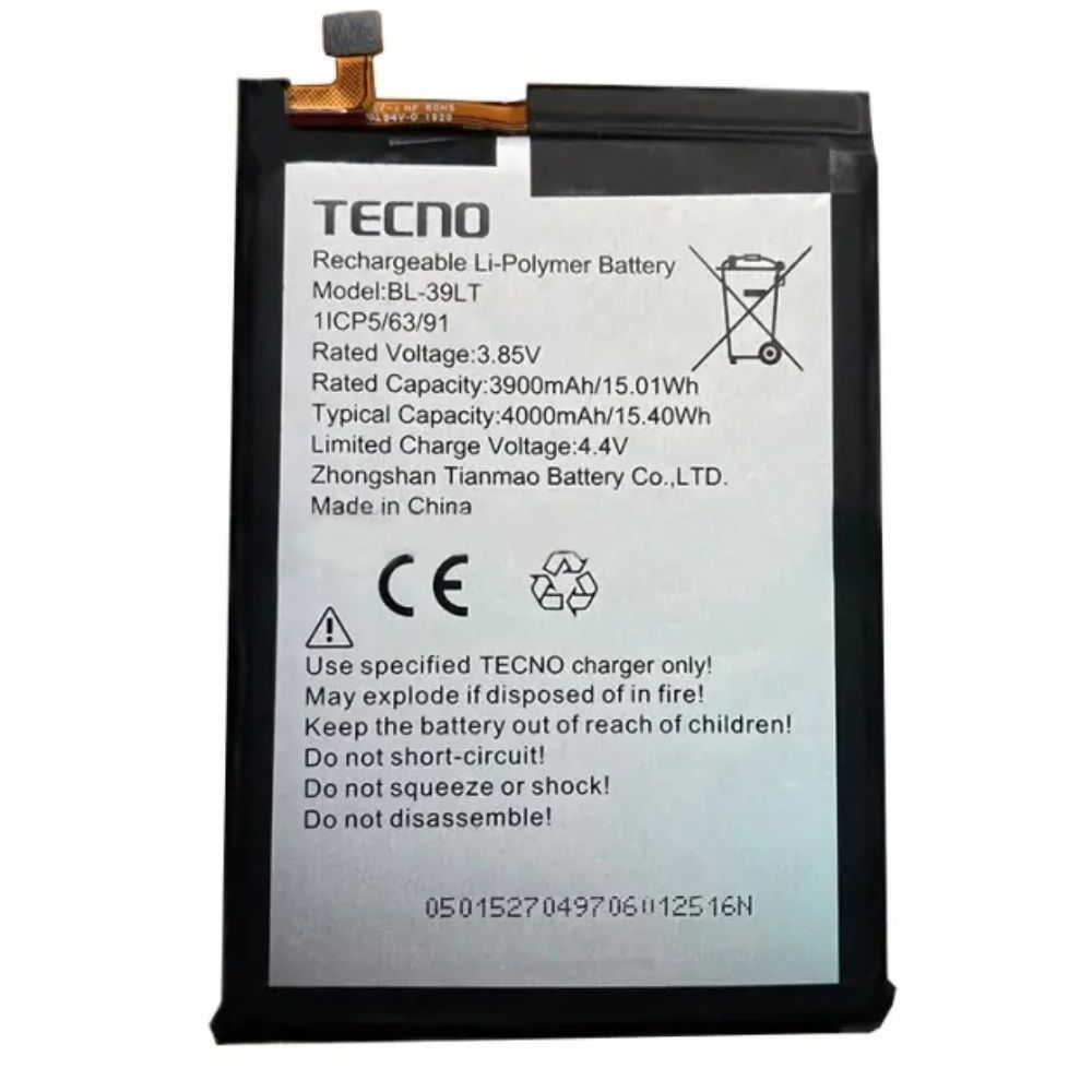 Акумулятор для Tecno BL-39LT для Tecno Spark 4, Camon 12, 4000mAh 29785 фото