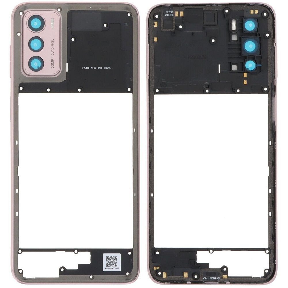 Рамка корпусу Motorola XT2233-2 Moto G42 рожева, Metallic Rose зі склом камери 33583 фото