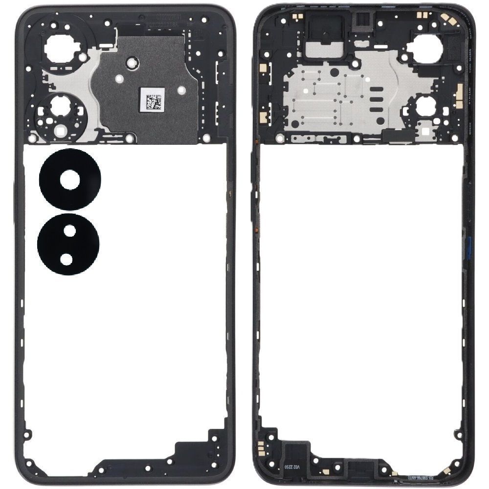 Рамка корпусу Oppo A78 5G CPH2483, CPH2495 чорна, Glowing Black зі склом камери 33635 фото