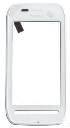Сенсор (тачскрин) Nokia 603 с рамкой белый 01639 фото
