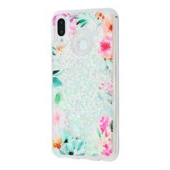 Чехол TPU Samsung A405F A40 (2019) с рисунком цветов и сыпучими блестками 18586 фото