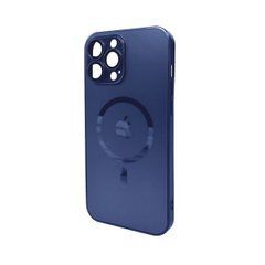 Чохол скло AG Glass Matt Frame MagSafe Logo iPhone 13 Pro Max темно-синій 27719 фото
