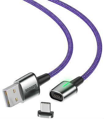 Кабель магнитный Baseus Zinc Magnetic Type-C 3A (1 метр) (CATXC-A05) фиолетовый 20426 фото