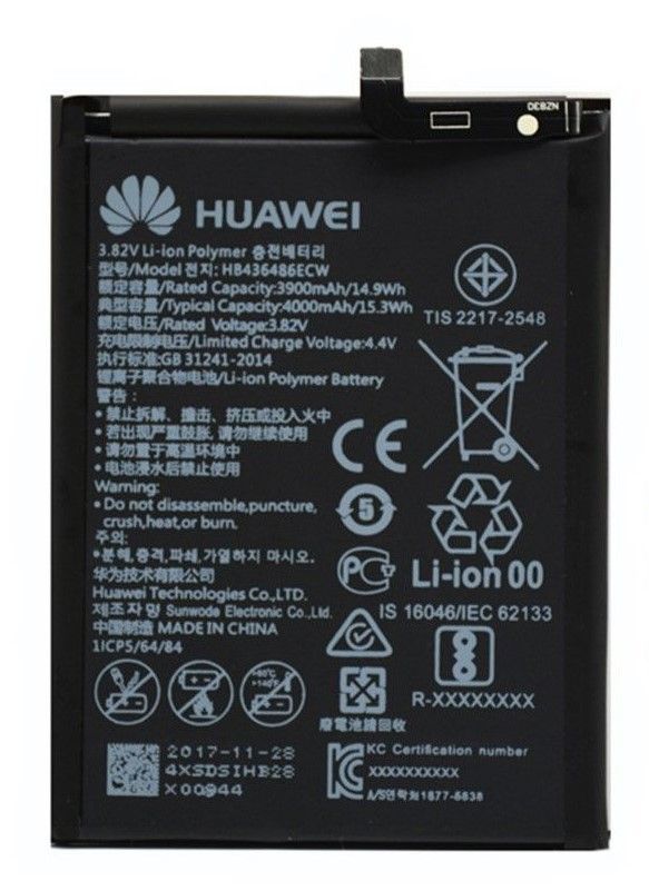 Аккумулятор Huawei HB436486ECW для Mate 10 ALP-L09, ALP-L29, Mate 10 Pro BLA-L09, BLA-L29, Mate 20 HMA-L09, HMA-L29, P20 Pro 3900mAh 10467 фото