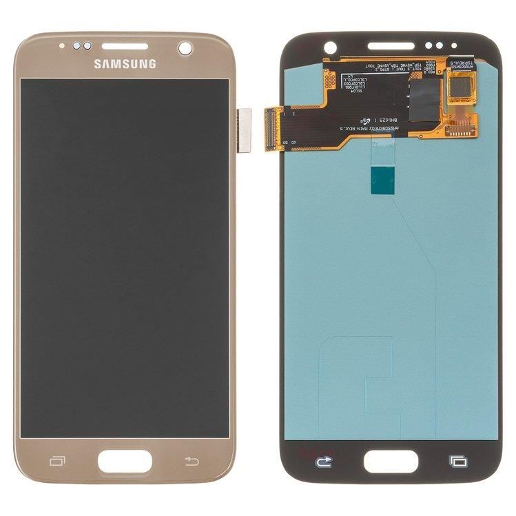 Дисплей для Samsung G930F Galaxy S7, G930FD золотой OLED, Хайкопия 15819 фото